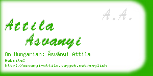 attila asvanyi business card